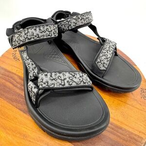 Teva Hurricane XLT2 Sandals Mens 9 Black Grey Geometric  REPREVE Hiking Water